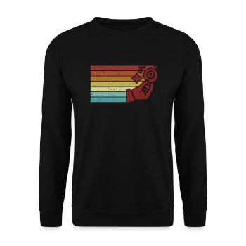 Retro Daubers Professioneller Anrufer Bingo Liebhaber - Unisex Pullover - Schwarz - Vorne - Alina (178cm) & Michal (187cm)