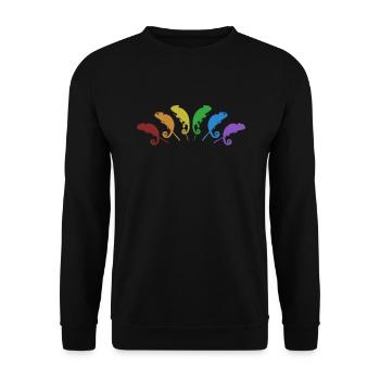 Chameleons LGBT Rainbow Panther Veiled Lover - Unisex Sweatshirt - black - Front - Alina (178cm) & Michal (187cm)