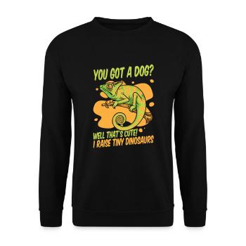 Ich ziehe winzige Dinosaurier auf Verschleierter Panther-Liebhaber - Unisex Pullover - Schwarz - Vorne - Alina (178cm) & Michal (187cm)