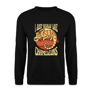 Just Really Like Chameleons Veiled Panther Lover - Unisex Sweatshirt - black - Front - Alina (178cm) & Michal (187cm)