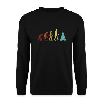 Buddhism Evolution Buddhist Statue Symbol Priest - Unisex Sweatshirt - black - Front - Alina (178cm) & Michal (187cm)