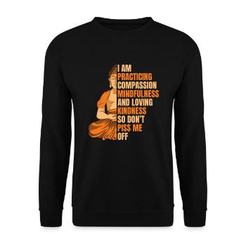 Mitgefühl Achtsamkeit Liebende Güte Buddhistisch - Unisex Pullover - Schwarz - Vorne - Alina (178cm) & Michal (187cm)