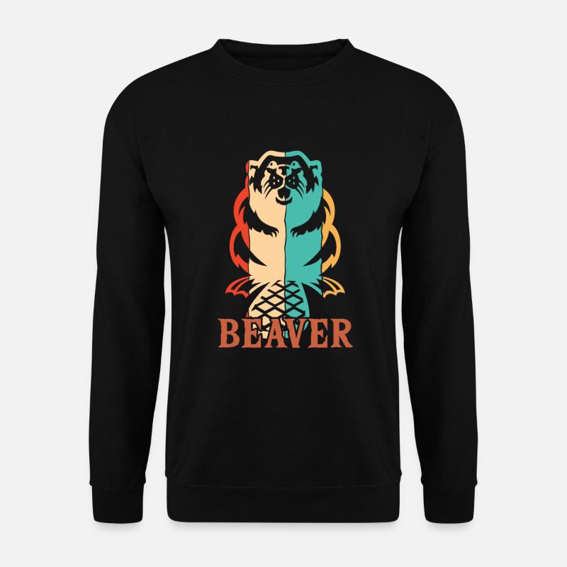 Retro Eurasian Castor Canadensis North American - Unisex Sweatshirt - black