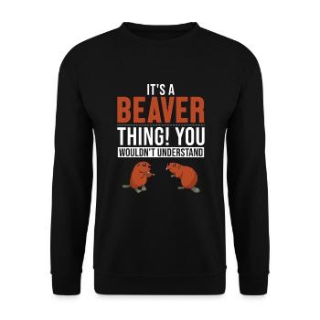 C’est un truc de castor eurasien Castor canadensis - Sweat-shirt Unisexe - noir - Devant - Alina (178cm) & Michal (187cm)