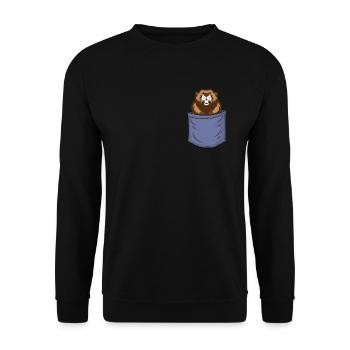Biber Brusttasche Eurasischer Castor Canadensis - Unisex Pullover - Schwarz - Vorne - Alina (178cm) & Michal (187cm)