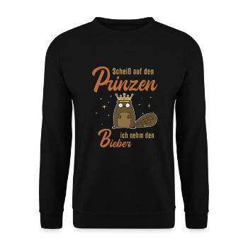 Ich nehm den Bieber North American Eurasian Beaver - Unisex Pullover - Schwarz - Vorne - Alina (178cm) & Michal (187cm)