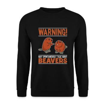 Kann spontan über Beavers North sprechen - Unisex Pullover - Schwarz - Vorne - Alina (178cm) & Michal (187cm)