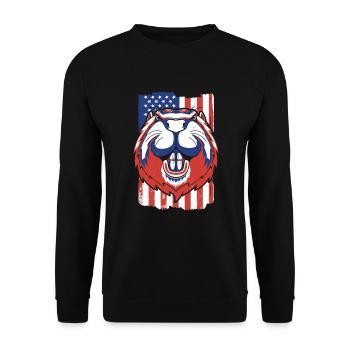 Biber Amerikanische Flagge Eurasischer Castor Canadensis - Unisex Pullover - Schwarz - Vorne - Alina (178cm) & Michal (187cm)