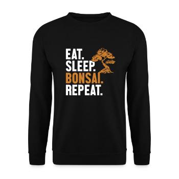 Eat Sleep Bonsai Repeat Indoor Bonsai Bonsai Pots - Unisex Sweatshirt - black - Front - Alina (178cm) & Michal (187cm)