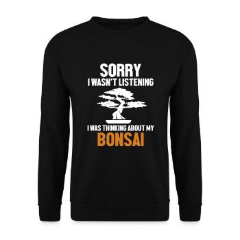Was Thinking About My Bonsai Indoor Bonsai - Unisex Sweatshirt - black - Front - Alina (178cm) & Michal (187cm)