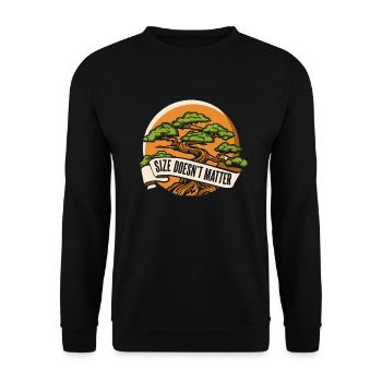 Size Doesn't Matter Indoor Bonsai Bonsai Pots - Unisex Sweatshirt - black - Front - Alina (178cm) & Michal (187cm)