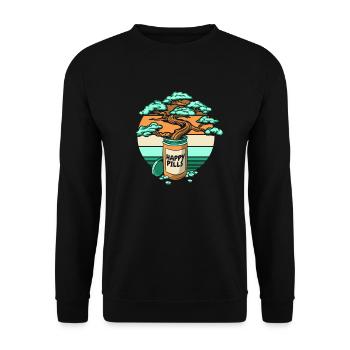 Happy Pills Penjing Indoor Bonsai Bonsai Pots - Unisex Sweatshirt - black - Front - Alina (178cm) & Michal (187cm)