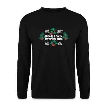 Ce que je fais pendant mon temps libre Bonsaï Pots Penjing - Sweat-shirt Unisexe - noir - Devant - Alina (178cm) & Michal (187cm)