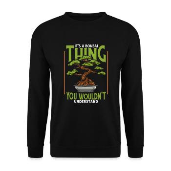 It's A Bonsai Thing Bonsai Pots Penjing Indoor - Unisex Sweatshirt - black - Front - Alina (178cm) & Michal (187cm)