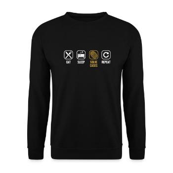 Eat Sleep Solve Cases Repeat Psychology Forensic - Unisex Sweatshirt - black - Front - Alina (178cm) & Michal (187cm)