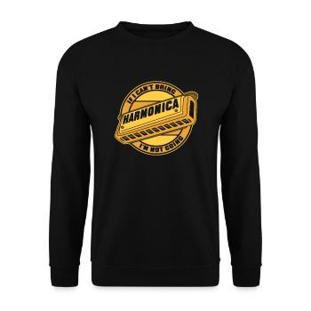 If I Can't Bring Harmonica I'm Not Going - Unisex Sweatshirt - black - Front - Alina (178cm) & Michal (187cm)