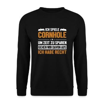 Cornholespieler hat immer Recht Game Boards - Sweat-shirt Unisexe - noir - Devant - Alina (178cm) & Michal (187cm)