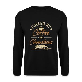 Alimenté par le café et les caméléons Panther voilé - Sweat-shirt Unisexe - noir - Devant - Alina (178cm) & Michal (187cm)