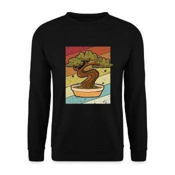 Retro Bonsai Pots Penjing Indoor Bonsai - Unisex Sweatshirt - black - Front - Alina (178cm) & Michal (187cm)