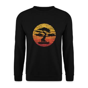 Retro Penjing Indoor Bonsai Bonsai Pots - Unisex Sweatshirt - black - Front - Alina (178cm) & Michal (187cm)