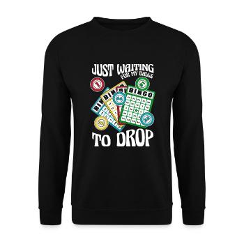 En attendant que mes boules tombent Caller Daubers Bingo - Sweat-shirt Unisexe - noir - Devant - Alina (178cm) & Michal (187cm)