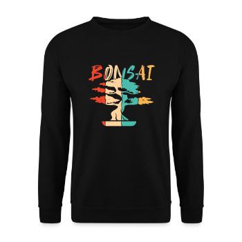 Retro Bonsai Pots Penjing Indoor Bonsai - Unisex Sweatshirt - black - Front - Alina (178cm) & Michal (187cm)