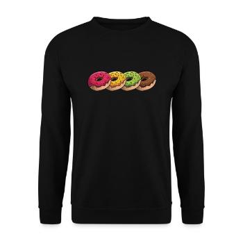 Donut Regenbogen Donut glasiert Maker Liebhaber Donut - Unisex Pullover - Schwarz - Vorne - Alina (178cm) & Michal (187cm)