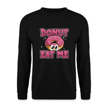 Donut Eat Me Donut, glasiert, Maker, Liebhaber, Donut - Unisex Pullover - Schwarz - Vorne - Alina (178cm) & Michal (187cm)