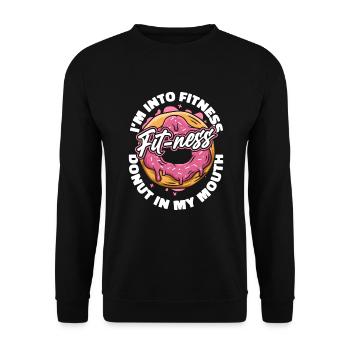 I'm Into Fitness Doughnut Maker Glazed Lover Donut - Unisex Sweatshirt - black - Front - Alina (178cm) & Michal (187cm)