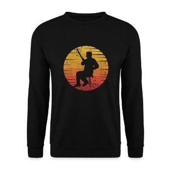 Retro Aerophone Fagott Instrument Music Player - Unisex Pullover - Schwarz - Vorne - Alina (178cm) & Michal (187cm)