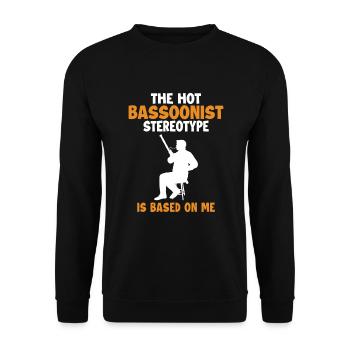 Le stéréotype du bassoniste est basé sur moi Music Player - Sweat-shirt Unisexe - noir - Devant - Alina (178cm) & Michal (187cm)