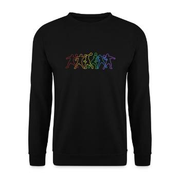 Dodgeball LGBT Rainbow Team Game Prisonball - Unisex Sweatshirt - black - Front - Alina (178cm) & Michal (187cm)