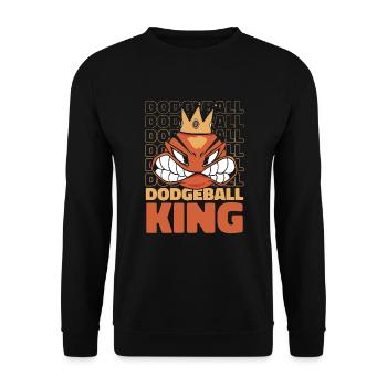 Völkerball König Spiel Prisonball Teamspieler - Unisex Pullover - Schwarz - Vorne - Alina (178cm) & Michal (187cm)