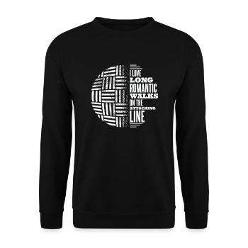 Love Long Romantic Walks On Attacking Line Team - Unisex Sweatshirt - black - Front - Alina (178cm) & Michal (187cm)