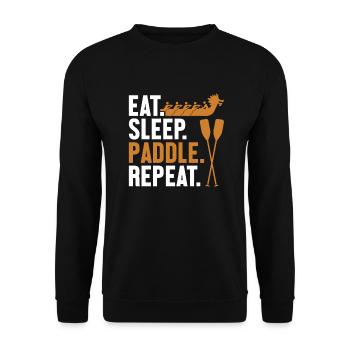 Eat Sleep Paddle Repeat Team Paddler Drummer - Unisex Sweatshirt - black - Front - Alina (178cm) & Michal (187cm)