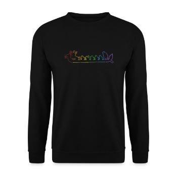 Dragon Boat LGBT Rainbow Paddler Drummer Team - Unisex Sweatshirt - black - Front - Alina (178cm) & Michal (187cm)