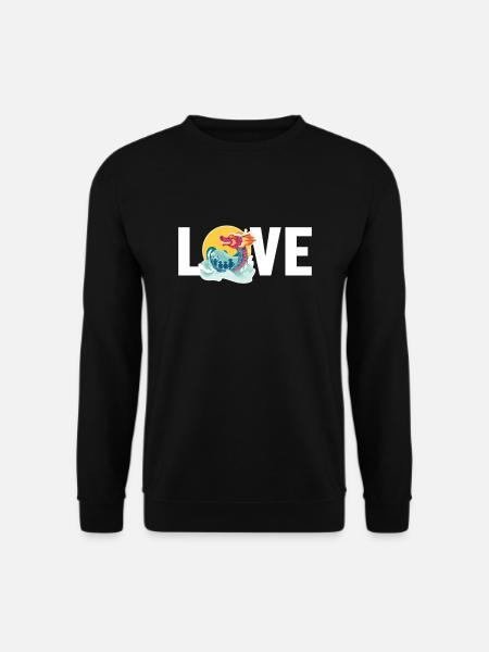 Liebe Trommler Team Paddler Liebhaber Drachenboot - Unisex Pullover - Schwarz