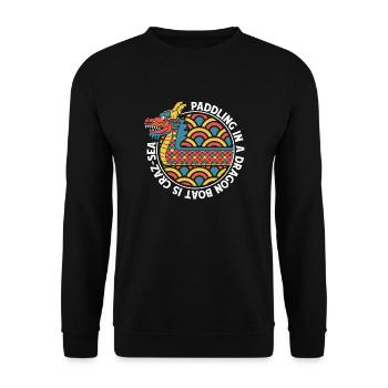 Pagayer dans un bateau-dragon est l’amour de l’équipe Crazsea - Sweat-shirt Unisexe - noir - Devant - Alina (178cm) & Michal (187cm)