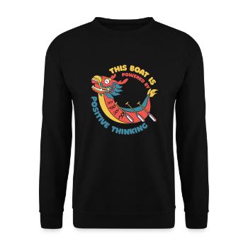 Das Boot wird von einem positiv denkenden Team-Liebhaber angetrieben - Unisex Pullover - Schwarz - Vorne - Alina (178cm) & Michal (187cm)