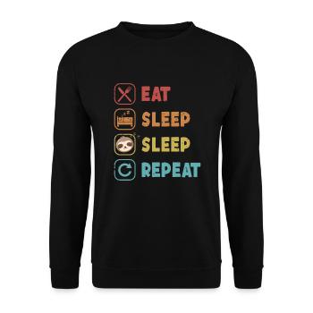 Eat Sleep Sleep Repeat Brown-Throated Pilosa - Unisex Sweatshirt - black - Front - Alina (178cm) & Michal (187cm)