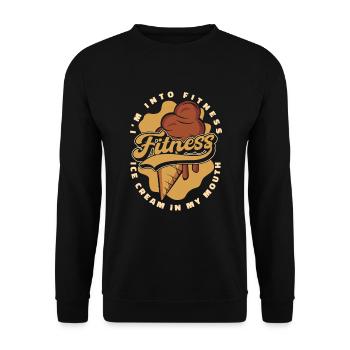 J’aime le dessert glacé Fitness Maker Gelato - Sweat-shirt Unisexe - noir - Devant - Alina (178cm) & Michal (187cm)
