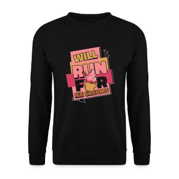 Va courir pour les glaces Gelato Maker Lover Ice - Sweat-shirt Unisexe - noir - Devant - Alina (178cm) & Michal (187cm)