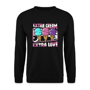 Extra Cream Extra Love Maker Gelato Frozen - Sweat-shirt Unisexe - noir - Devant - Alina (178cm) & Michal (187cm)