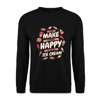 Kann nicht jeden glücklich machen Hersteller Gelato Lover Eis - Unisex Pullover - Schwarz - Vorne - Alina (178cm) & Michal (187cm)