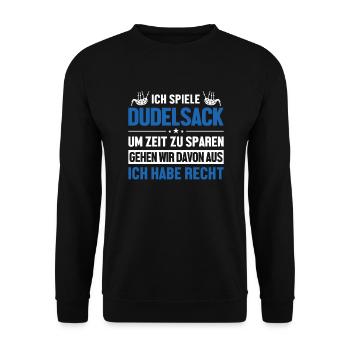 Dudelsackspieler hat immer Recht Blowpipe Player - Sweat-shirt Unisexe - noir - Devant - Alina (178cm) & Michal (187cm)