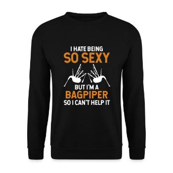 Je déteste être un joueur de sarbacane Bagpiper si sexy - Sweat-shirt Unisexe - noir - Devant - Alina (178cm) & Michal (187cm)