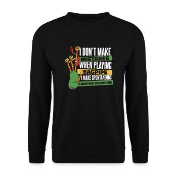 Je ne fais pas d’erreurs en jouant de la sarbacane - Sweat-shirt Unisexe - noir - Devant - Alina (178cm) & Michal (187cm)