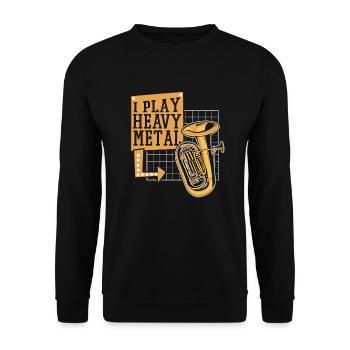 Je joue du heavy metal Euphoniste Euphoniste Joueur - Sweat-shirt Unisexe - noir - Devant - Alina (178cm) & Michal (187cm)