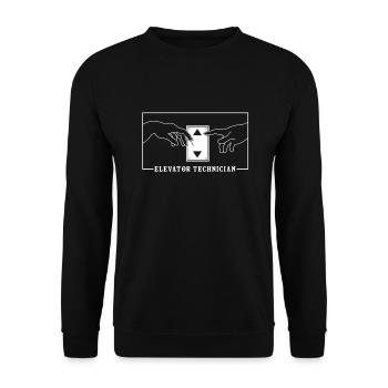 Michelangelo Creation of Adam Elevator Elevator - Unisex Sweatshirt - black - Front - Alina (178cm) & Michal (187cm)