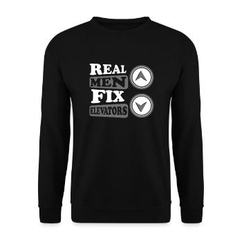 Real Men Fix Elevators Repair Inspector Elevator - Unisex Sweatshirt - black - Front - Alina (178cm) & Michal (187cm)